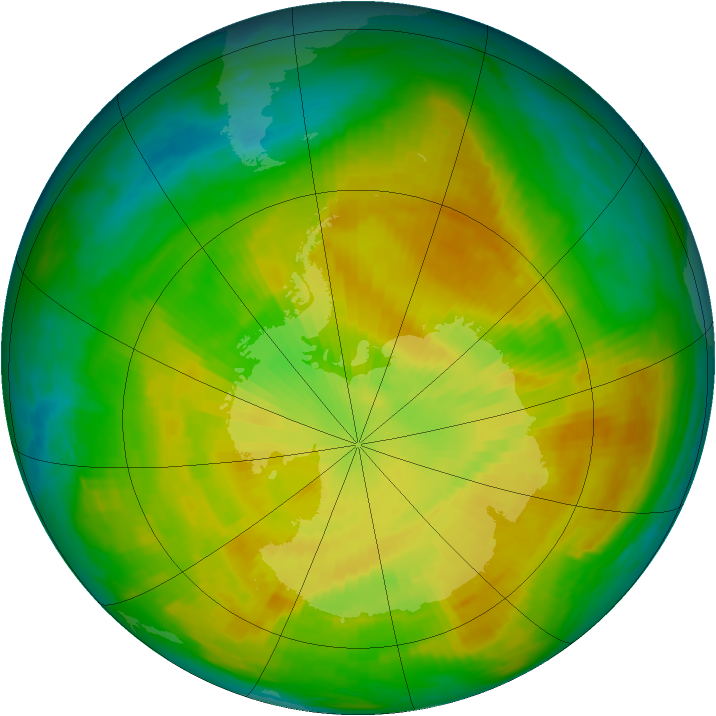 Antarctic ozone map for 27 November 1980